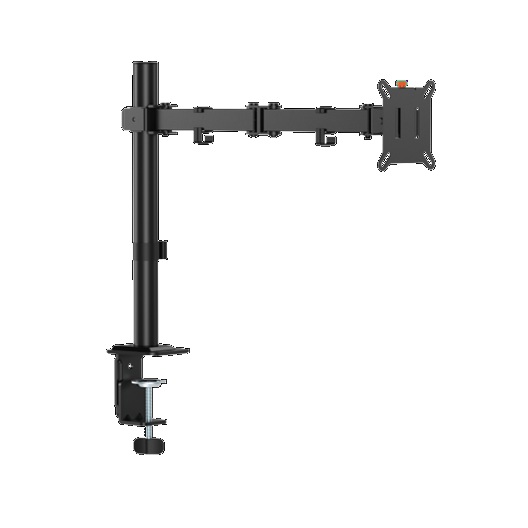 Brateck Flow Basic Articulating Monitor Arm Black, 17–32", VESA 75x75/100x100, Clamp/Grommet Mount, ±90° Swivel, Height Adjustable, Quick-Release VESA