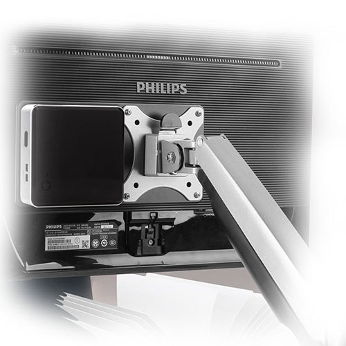 Brateck Vesa Compatible NUC mounting bracket, up to 3kg, Black colour, Steel Material, VESA Compatible, Weight Capacity:3kg gallery 2