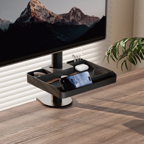 Brateck Pole Mounted Storage Shelf Easily mounted to Φ30-48mm (1.2"-1.9") poles (BLACK) 224x176x30mm (8.8"x6.9"x1.2" ) gallery 2