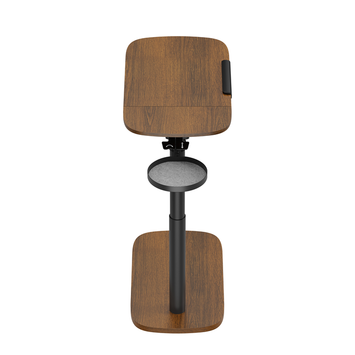 Brateck Storage-Savvy Height Adjustable Mobile Side Table, Gas-Lift Sit-Stand Desk, tabletop 723×400mm, weight capacity 10kg (Walnut) thumbnail 3