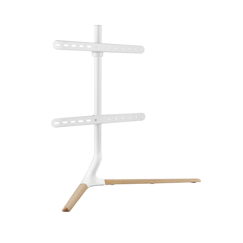 Brateck Modern Linear Tabletop TV Stand For 49"-70" TVs, Weight Capacity: 40kg   -- Matte White & Beech 970x350x765mm