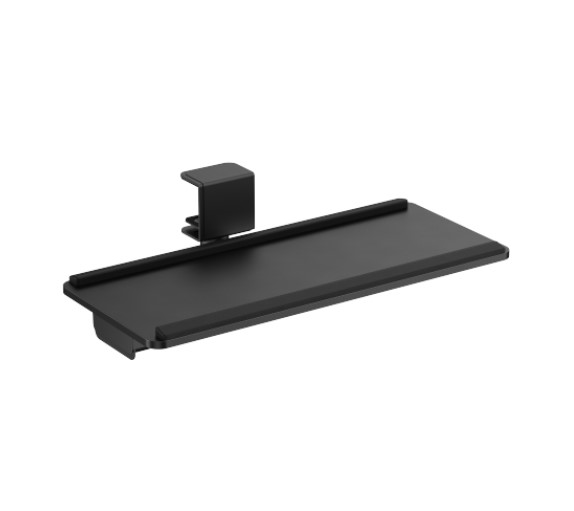 Brateck KBT11-01 Clamp-On Sit-Stand Keyboard Tray with Wrist Rest & Storage Drawer (Black)