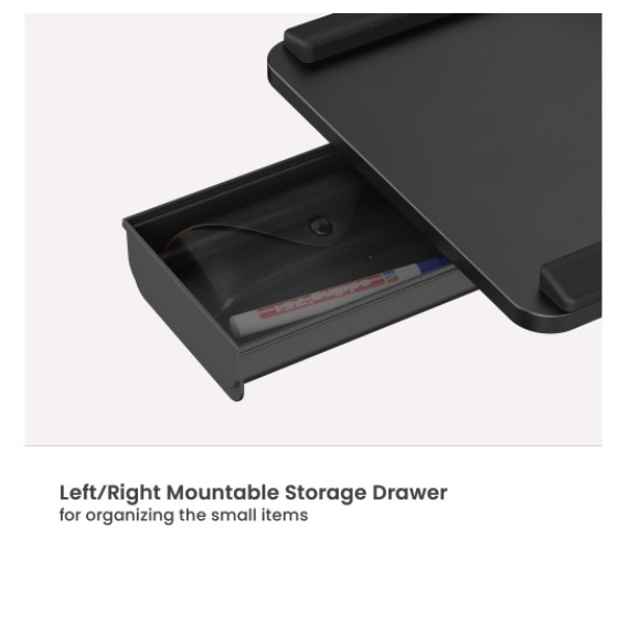 Brateck KBT11-01 Clamp-On Sit-Stand Keyboard Tray with Wrist Rest & Storage Drawer (Black) gallery 2