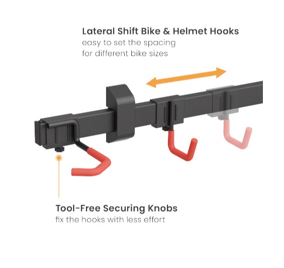 Brateck LBM09-02 Catch-All Wall Mounted Bike Rack For Bikes thumbnail 2