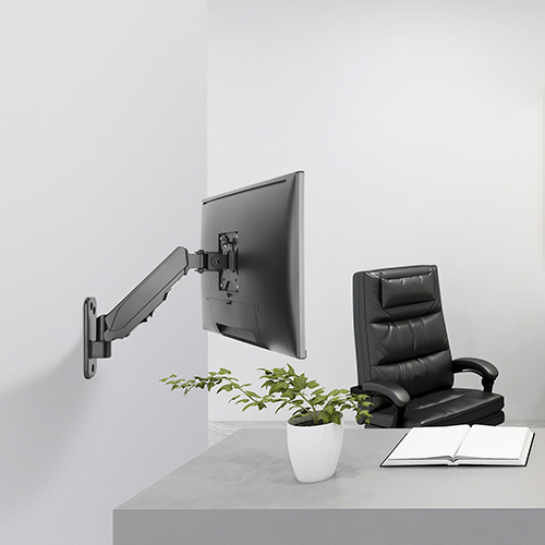 Brateck Single Screen Wall Mounted Gas Spring Monitor Arm,17"-32",Weight Capacity (per screen) 8kg; Matte Black gallery 2
