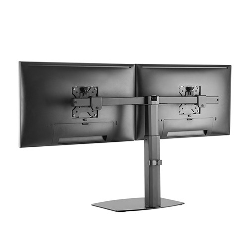 Brateck Dual Free Standing Screen Pneumatic Vertical Lift Monitor Stand Fit Most 17‘-27’ Monitors Up to 6kg per screen VESA 75x75/100x100 thumbnail 2
