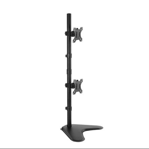 Brateck Dual Free Standing Screens Economical Double Joint Articulating Steel Monitor Stand Fit Most 13"-32"Monitors Up to 8kg VESA 100x100