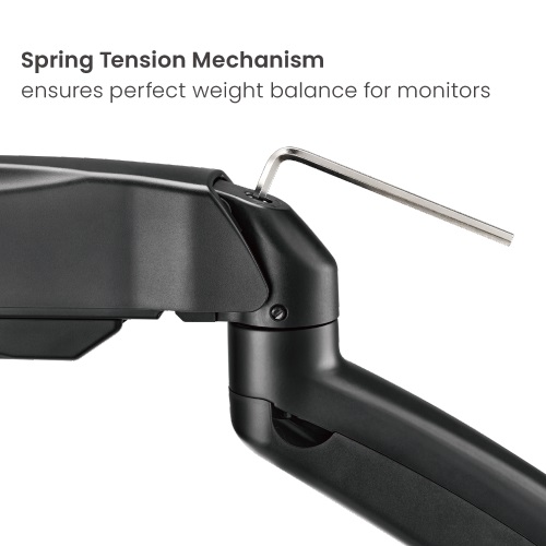 Brateck Economy Single Screen Spring-Assisted Monitor Arm Fit Most 17"-32" Monitor Up to 9 kg VESA 75x75/100x100, Matte Black thumbnail 3