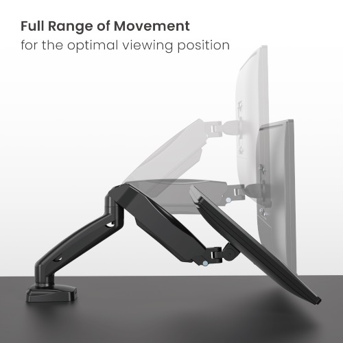 Brateck Economy Single Screen Spring-Assisted Monitor Arm Fit Most 17"-32" Monitor Up to 9 kg VESA 75x75/100x100, Matte Black thumbnail 4