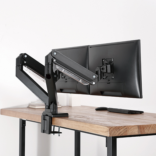 Brateck Dual Monitors Aluminum Heavy-Duty Gas Spring Monitor Arm Fit Most 17‘-35’ Monitors Up to 15kg per screen VESA 75x75/100x100 gallery 2