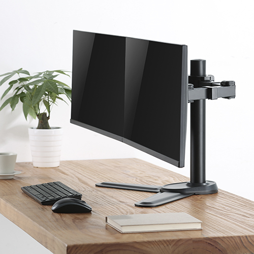 Brateck Dual Free Standing Monitors Affordable Steel Articulating Monitor Stand Fit Most 17"-32" Monitors Up to 9kg per screen VESA 75x75/100x100 thumbnail 2