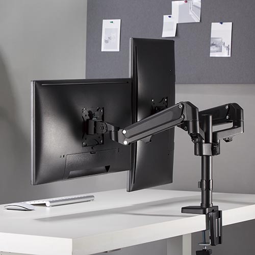 Brateck Dual Monitors Heavy-Duty Aluminum Gas Spring Monitor Arm Fit Most 17''-32'' Up to 12kg per screen VESA 75x75/100x100 thumbnail 3