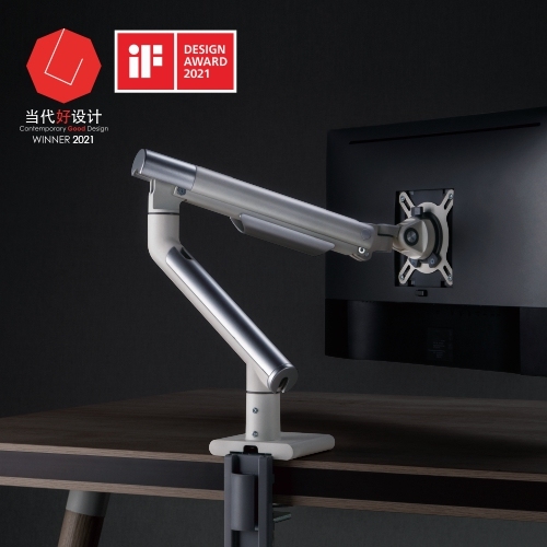 Brateck Single Monitor Premium Slim Aluminum Spring-Assisted Monitor Arm Fix Most 17"-32" Monitor Up to 9kg per screen VESA 75x75/100x100 - White thumbnail 3