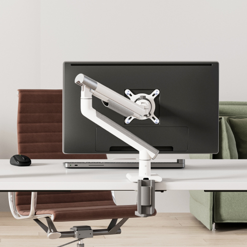 Brateck Single Monitor Premium Slim Aluminum Spring-Assisted Monitor Arm Fix Most 17"-32" Monitor Up to 9kg per screen VESA 75x75/100x100 - White thumbnail 4
