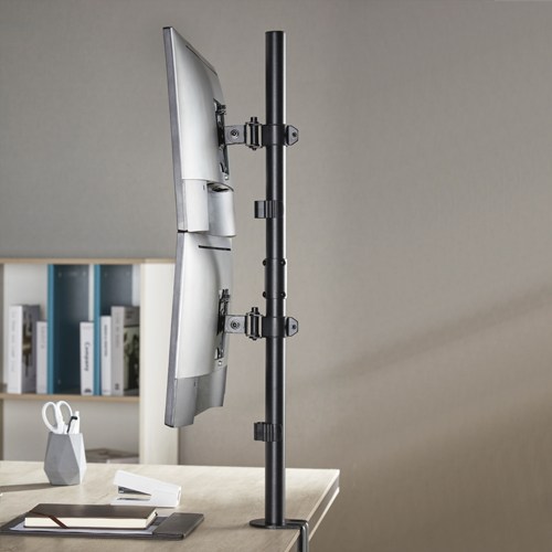 Brateck Vertical Pole Mount Dual-Screen Monitor Mount Fit Most 17"-32" Monitors, Up to 9kg per screen VESA 75x75/100x100 thumbnail 2