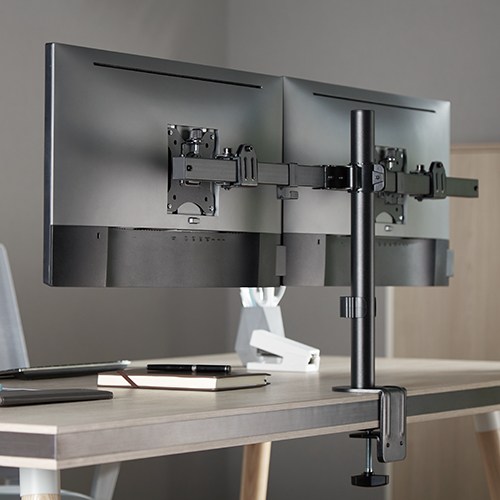 Brateck Pole Mount Dual-Screen Monitor Mount Fit Most 17"-32" Monitors, Weight Capacity (per screen): 9kg VESA 75x75/100x100 gallery 2