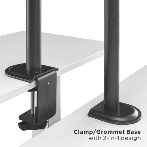 Brateck Triple-Monitor Steel Articulating Monitor Mount Fit Most 17"-27" Monitor Weight Capacity (per screen):7kg, VESA: 75x75,100x100(Black) thumbnail 3