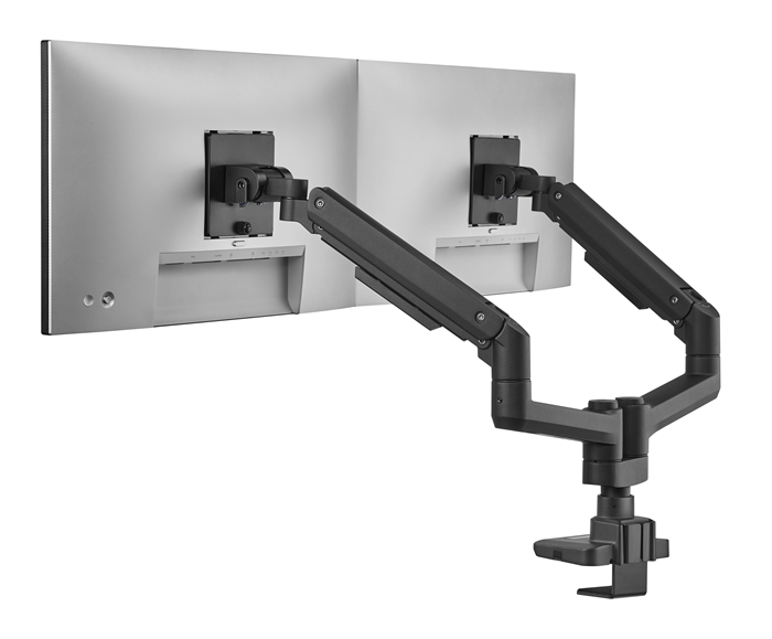 Brateck Fabulous Pole-Mounted Gas Spring Dual Monitor Arm Fit Most 17"-35" Monitors, Up to 20kg per screen VESA 75x75/100x100 Fine Texture Black (LS) gallery 3