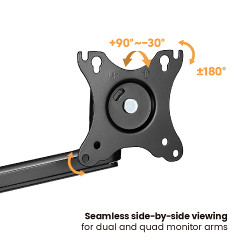 Brateck Premium Aluminum Articulating Monitor Stand Fit Most 17"-32" Monitor Weight Capacity Up to 8KG VESA 75x75,100x100 thumbnail 4