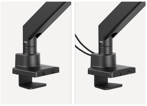 Brateck LDT80-C012UC Super Heavy-Duty Gas Spring Monitor Arm with USB-A and USB-C Ports For most 17"~57" Monitors, Matte Black(New) thumbnail 3