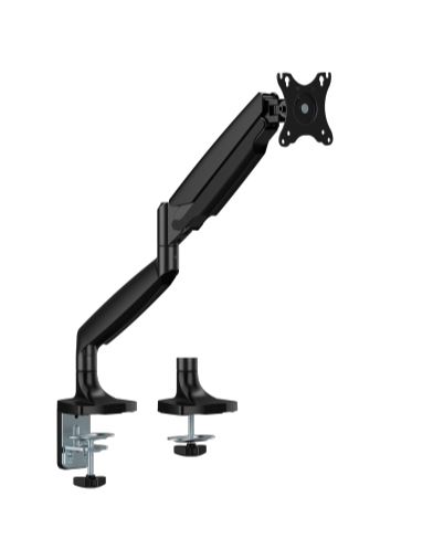 Brateck LDT82-C012 Single Screen Heavy-Duty Gas Spring Monitory Arm For most 17"~45" Monitors, Matte Black