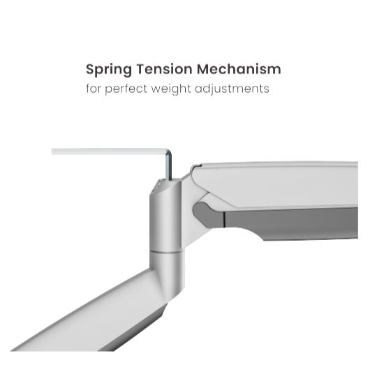 BrateckLDT82-C012UCE Single Screen Heavy-Duty Mechanical Spring Monitor Arm  With USB Ports For most 17"~45" Monitors, Matte Silver thumbnail 3