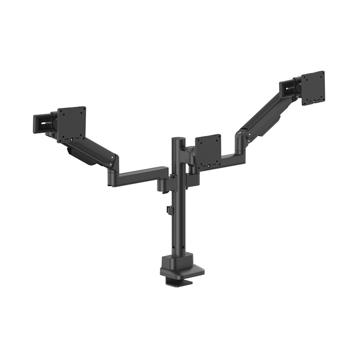 Brateck Modular Mechanical Spring Triple Monitor Arm with Sliders 17"-27" Monitor Weight Capacity (per flat screen):11kg, VESA: 75x75,100x100(Black)