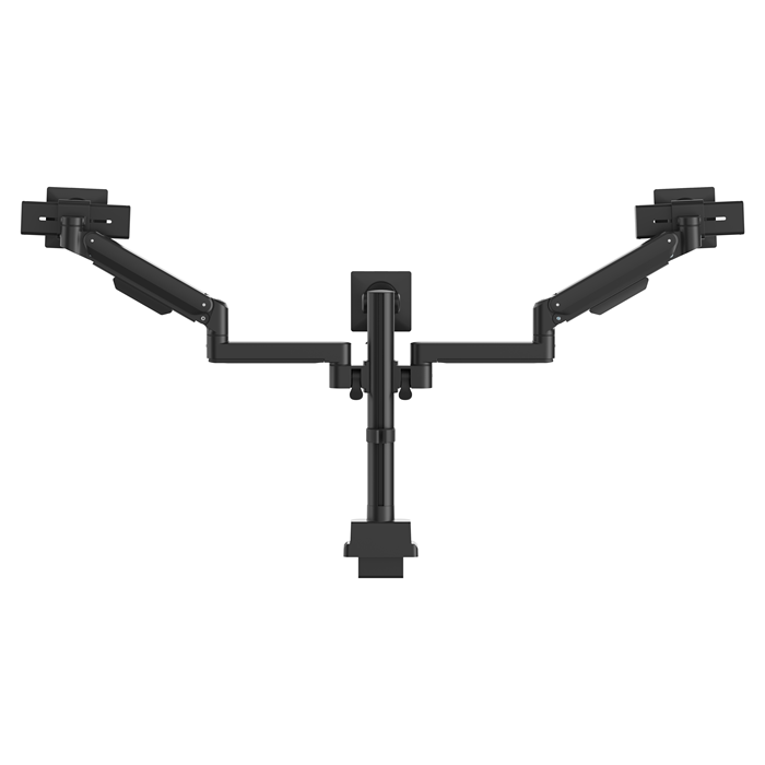 Brateck Modular Mechanical Spring Triple Monitor Arm with Sliders 17"-27" Monitor Weight Capacity (per flat screen):11kg, VESA: 75x75,100x100(Black) gallery 2