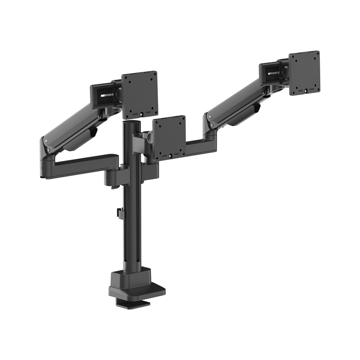 Brateck Modular Mechanical Spring Triple Monitor Arm with Sliders 17"-27" Monitor Weight Capacity (per flat screen):11kg, VESA: 75x75,100x100(Black) gallery 3