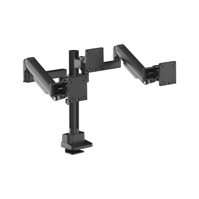Brateck Modular Mechanical Spring Triple Monitor Arm with Sliders 17"-27" Monitor Weight Capacity (per flat screen):11kg, VESA: 75x75,100x100(Black) gallery 4