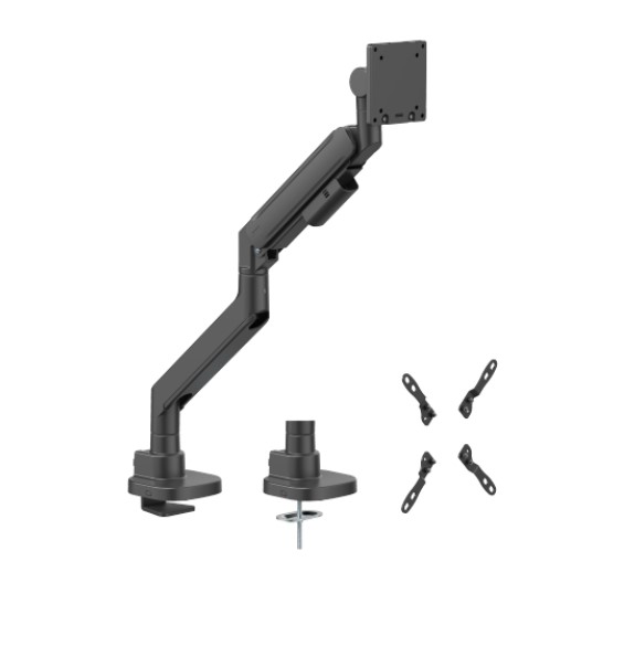 Brateck LDT87-C012-B Titan Heavy-Duty Gas Spring Monitor Arm Black,Fit Screen Size: 24"-57" Up to 27 KG