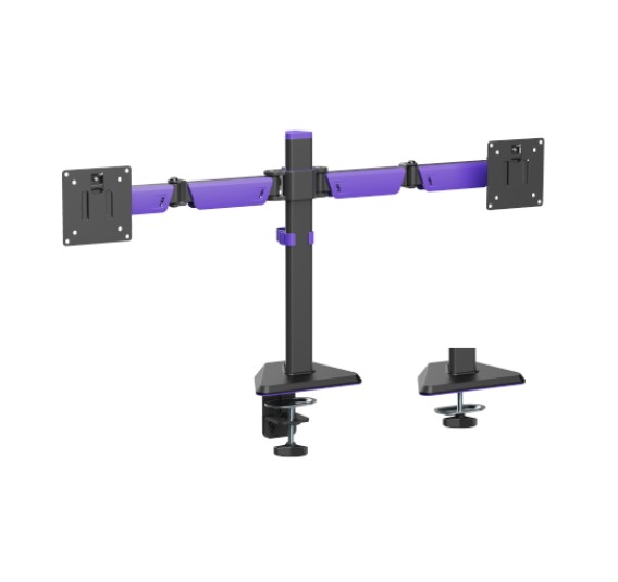 Brateck LDT89-C024 Matte Black Amethyst Articulating Gaming Dual Monitor Arm,  Fit Screen Size: 17"-32", Screen Quantity: 2