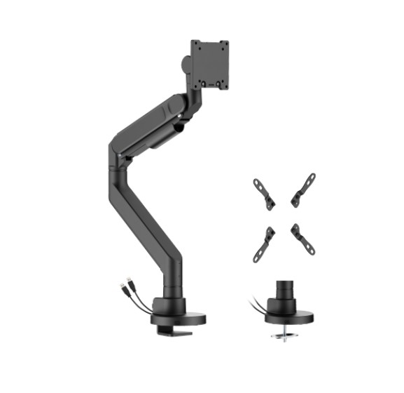 Brateck LDT92-C012UC-B Future-Proof Heavy-Duty Gas Spring Monitor Arm with USB Port