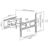 Brateck Economy Solid Full Motion TV Wall Mount for 37"-70" Up to 50kgLED, LCD Flat Panel TVs, Fit Curved TV, 510x660x430mm thumbnail 2