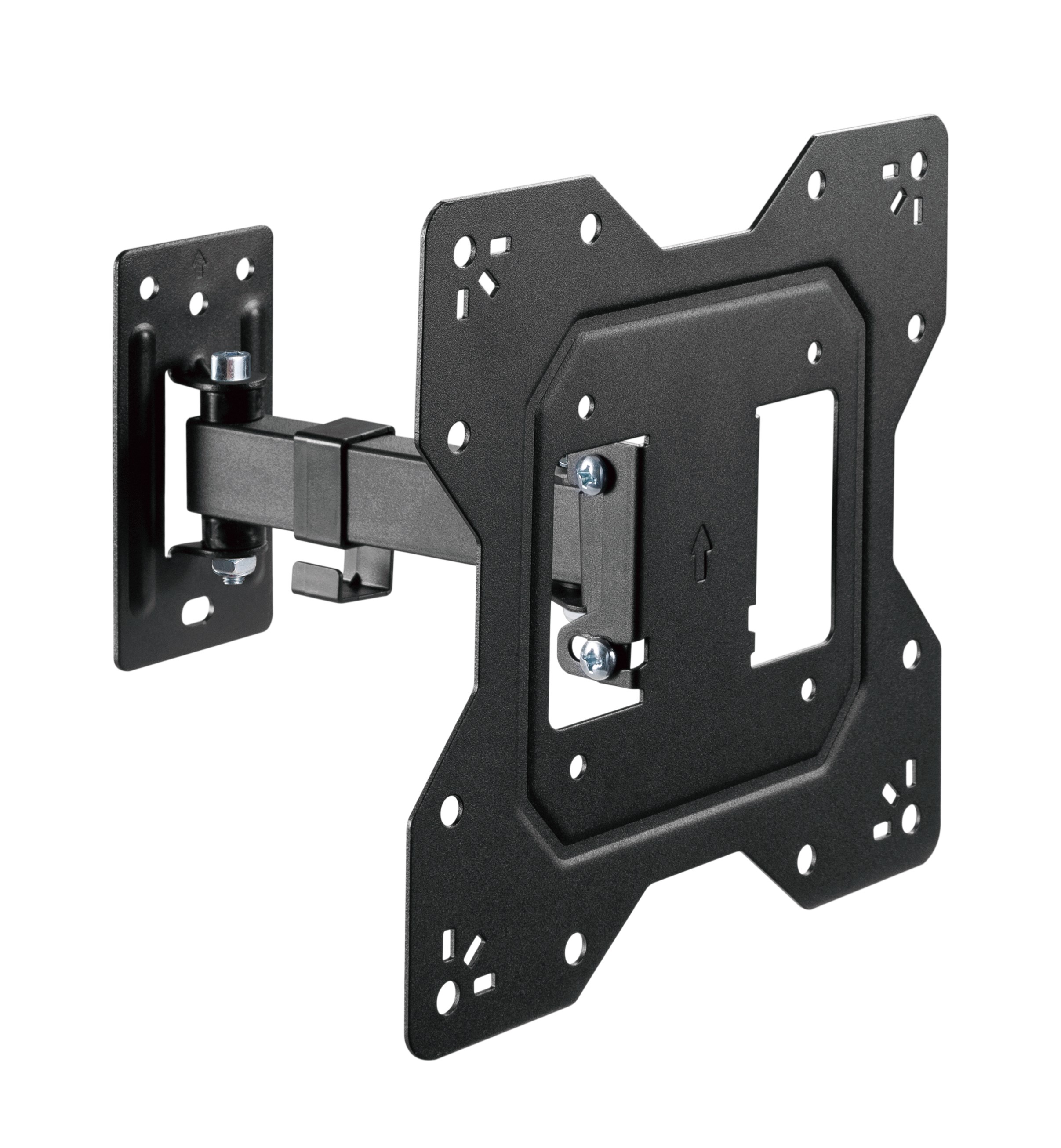 BrateckEconomical Full-Motion TV Wall Mount For 23"-43" Fit Curved TV up to 30KG, VESA 100x100,100x200,200x100,200x200 Fine Texture Black