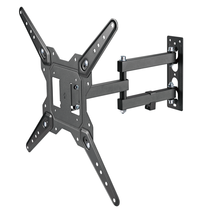 Brateck LPA68-443 Economical Full-Motion TV Wall Mount, Fit Screen Size: 23"-55" Up to 30 KG, Fine Texture Black,382x430x430mm (new) thumbnail 2