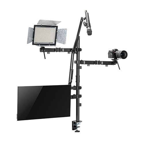Brateck Single-Monitor All-in-One Studio Setup Desktop Mount Fix 17"-32" Up to 9kg, Fit Curved Monitor, 897x120x1000mm thumbnail 2