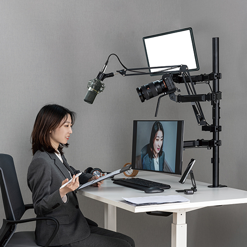 Brateck Single-Monitor All-in-One Studio Setup Desktop Mount Fix 17"-32" Up to 9kg, Fit Curved Monitor, 897x120x1000mm thumbnail 4