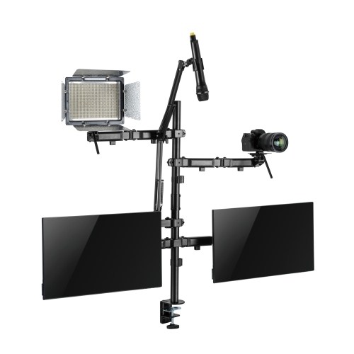 Brateck Dual-Monitor All-in-One Studio Setup Desktop Mount Fit17"-32" Weight Capacity Up to 9kg, Fit Curved Monitor thumbnail 2