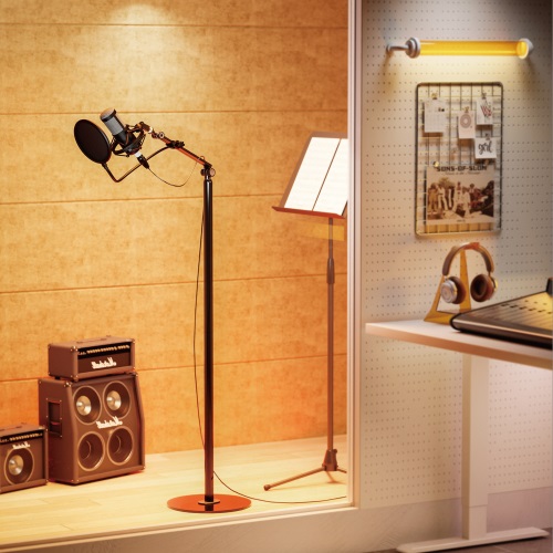 Brateck Flexible Swing-Arm Microphone Floor Stand(NEW), Weight Capacity: 1kg,  Black320x320x1597mm thumbnail 3