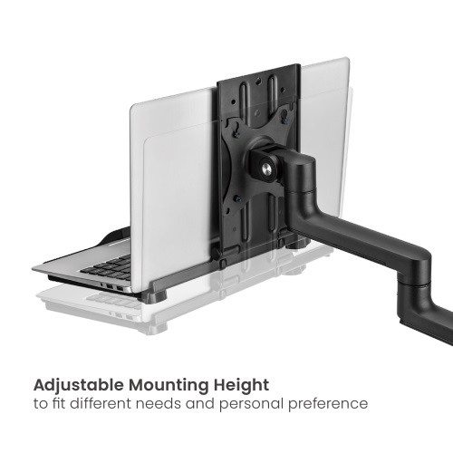 Brateck Adjustable Laptop Tray For Monitor Arms Fits12-17" with standard 75x75 VESA plate gallery 4