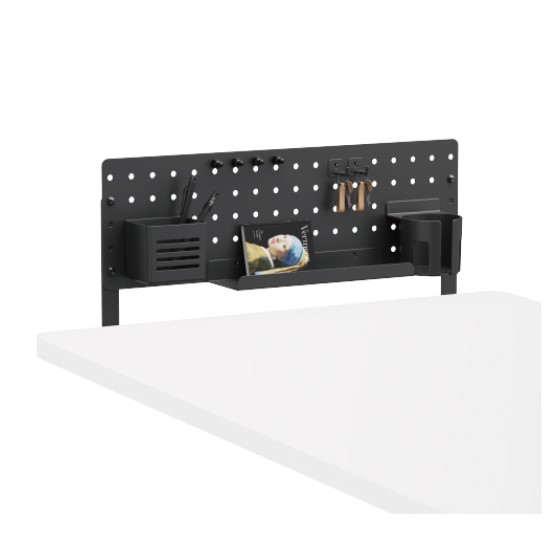 Brateck PB-007-01-B Desk Pegboard Organizer wtih Storage Kits (Black)  600x100x240mm thumbnail 2