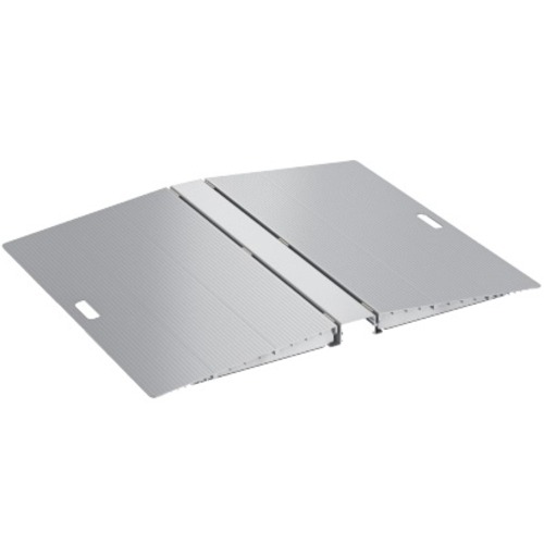 Brateck Two-Sided Aluminum Wheelchair Threshold Ramp, Silver Color, 1114x920x60mm, Weight Capacity 300kg