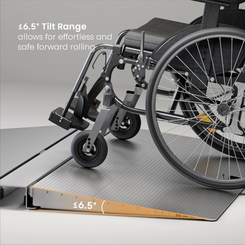 Brateck Two-Sided Aluminum Wheelchair Threshold Ramp, Silver Color, 1114x920x60mm, Weight Capacity 300kg gallery 4