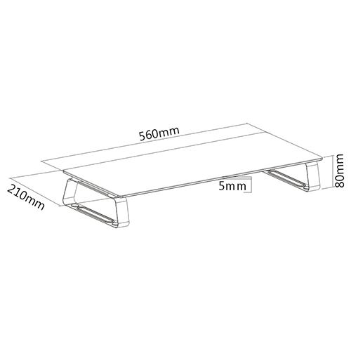 Brateck Universal Tabletop Monitor Riser (560x210x80mm) Fit Screen Size 13"-32" Weight Capacity Up to 20kg thumbnail 2