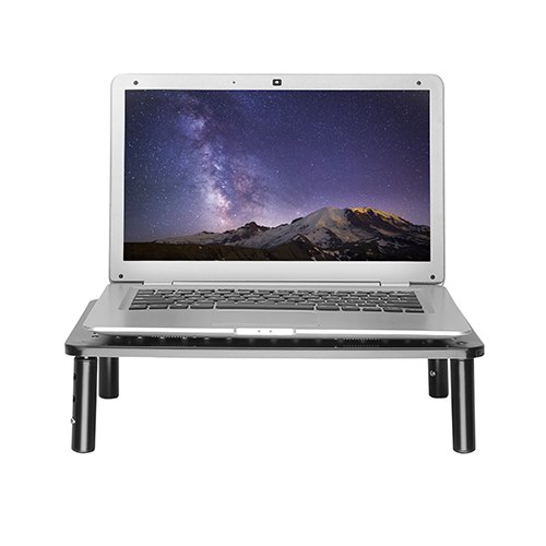 Brateck Height Adjustable Steel Monitor/Laptop Stand (370x235x120mm) Fit Screen Size 13"-32" Weight CapacityUp to 20kg- Black thumbnail 2