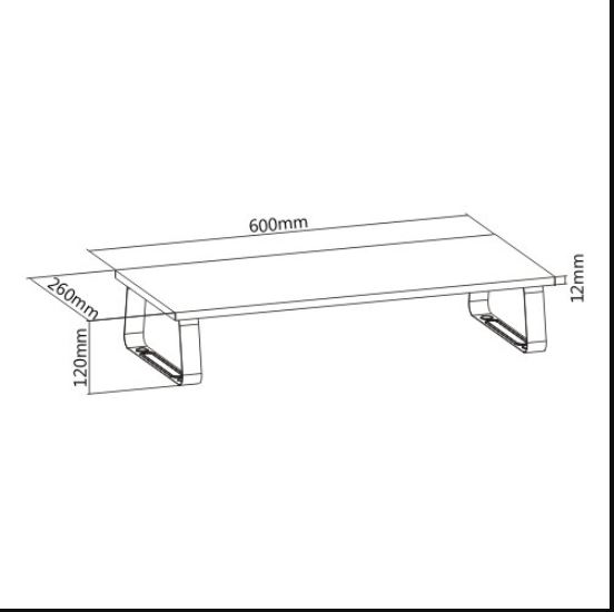 Brateck Timber Desktop Monitor Stand (600x260x120mm) Fit Screen Size 13"-32" Weight Capacity Up to 20kg- Black thumbnail 3