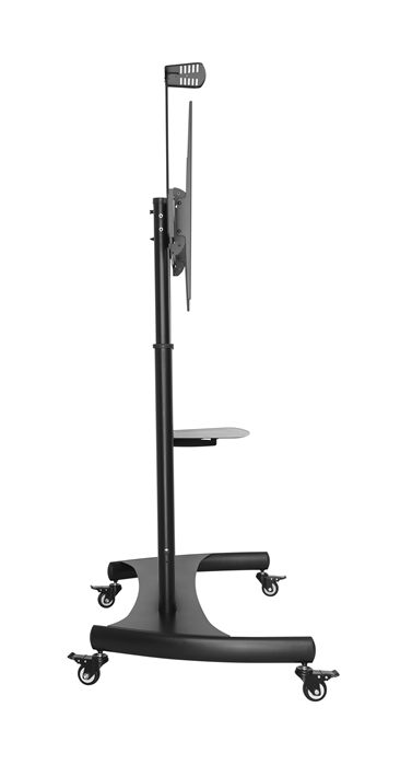 Brateck Large Screen Telescopic Height-Adjustable Steel TV Cart with Crank Handle Fit 60"-100" Up to 100kg- Matte Black （LS） thumbnail 2