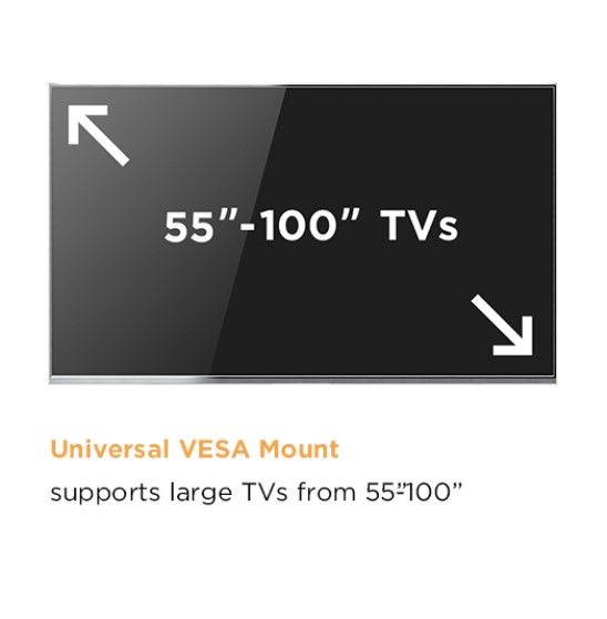 Brateck TTL14-68FR Motorized Wall Mount Stand, Designed for the Heaviest TV Fit Screen Size: 55"-100"up to120kg - Matte Black（LS） thumbnail 3