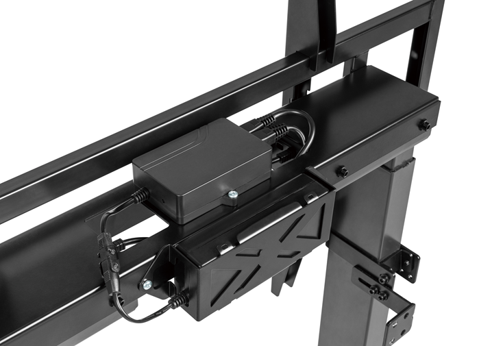 Brateck Standard Motorized TV Cart Fit 55"-100" Up to 120kg- Matte Black , VESA Compatible: 200x200 up to 800x600 （LS） thumbnail 4